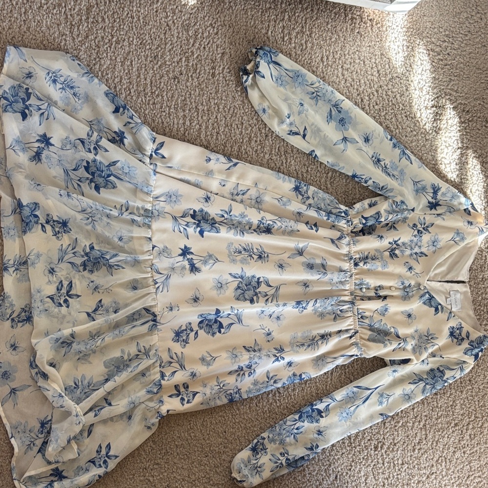 Sugarlips Cream and Blue Dress